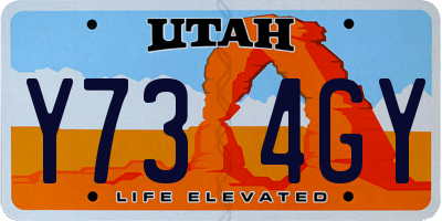 UT license plate Y734GY