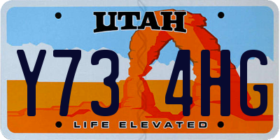 UT license plate Y734HG