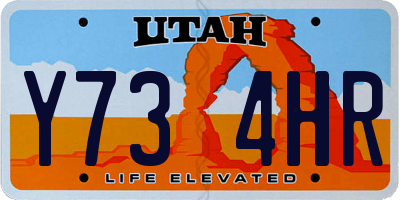 UT license plate Y734HR