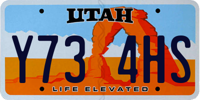 UT license plate Y734HS