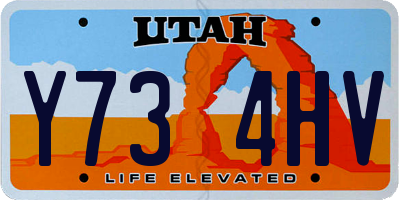 UT license plate Y734HV