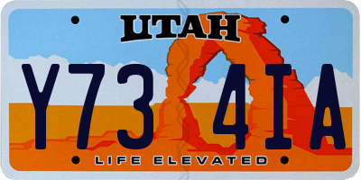 UT license plate Y734IA