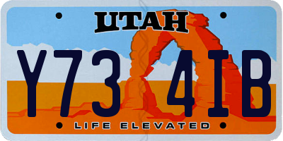 UT license plate Y734IB