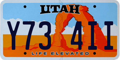 UT license plate Y734II