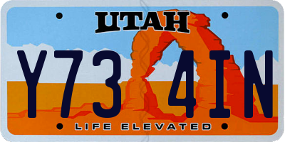 UT license plate Y734IN