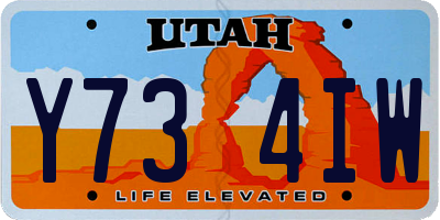 UT license plate Y734IW