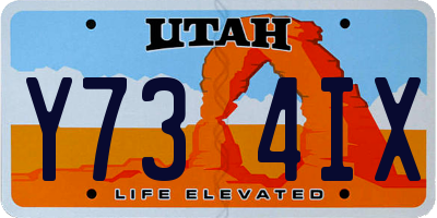 UT license plate Y734IX