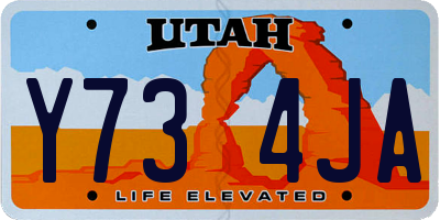 UT license plate Y734JA