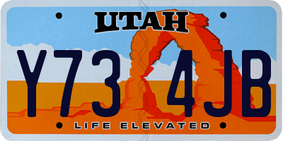 UT license plate Y734JB