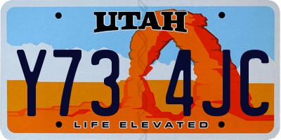 UT license plate Y734JC