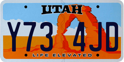 UT license plate Y734JD
