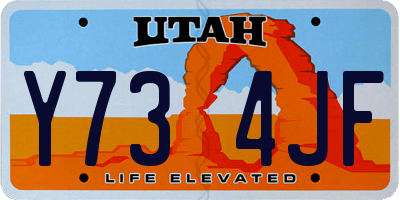 UT license plate Y734JF
