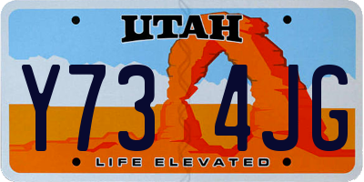 UT license plate Y734JG