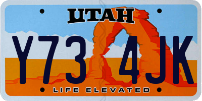 UT license plate Y734JK
