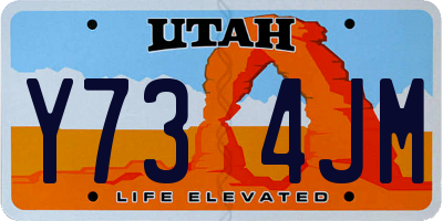 UT license plate Y734JM