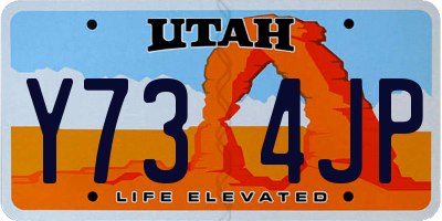 UT license plate Y734JP