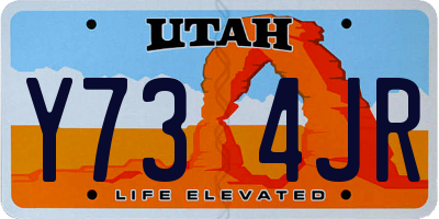 UT license plate Y734JR