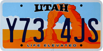 UT license plate Y734JS