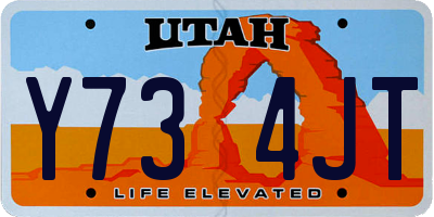 UT license plate Y734JT