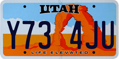 UT license plate Y734JU