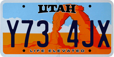 UT license plate Y734JX