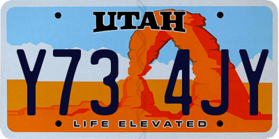 UT license plate Y734JY