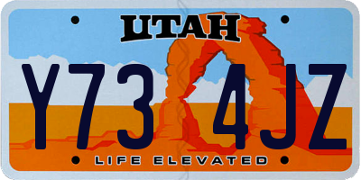 UT license plate Y734JZ