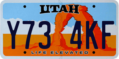 UT license plate Y734KF