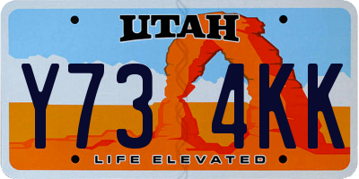 UT license plate Y734KK