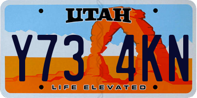 UT license plate Y734KN