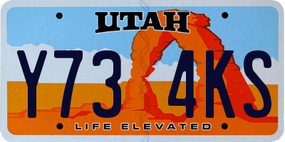 UT license plate Y734KS
