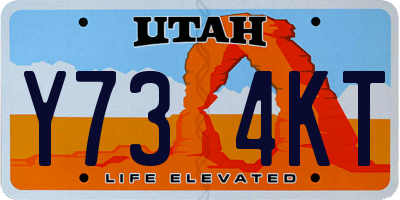 UT license plate Y734KT