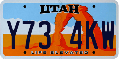 UT license plate Y734KW