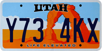 UT license plate Y734KX