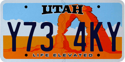 UT license plate Y734KY