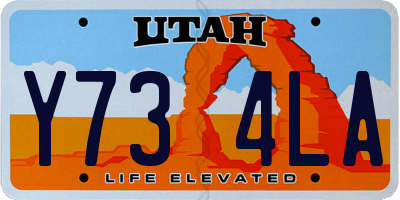 UT license plate Y734LA