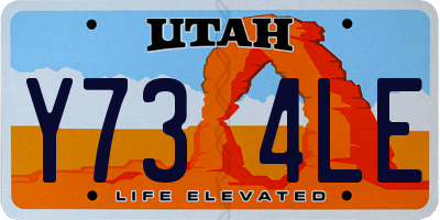 UT license plate Y734LE