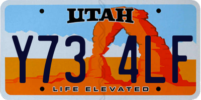 UT license plate Y734LF