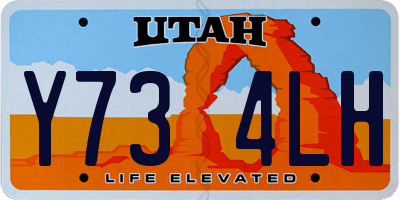 UT license plate Y734LH