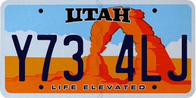 UT license plate Y734LJ