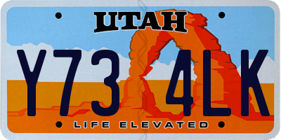 UT license plate Y734LK