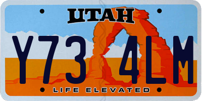 UT license plate Y734LM