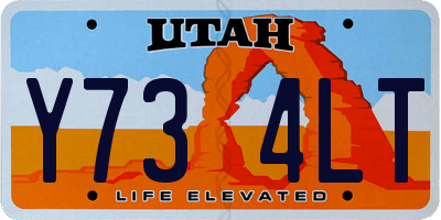 UT license plate Y734LT
