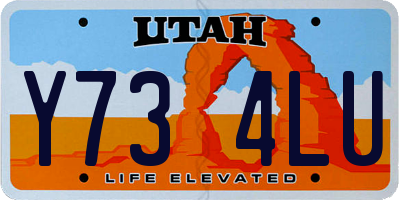 UT license plate Y734LU