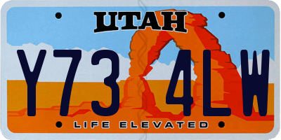 UT license plate Y734LW