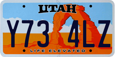 UT license plate Y734LZ