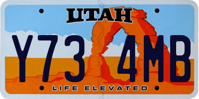 UT license plate Y734MB