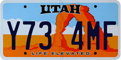 UT license plate Y734MF