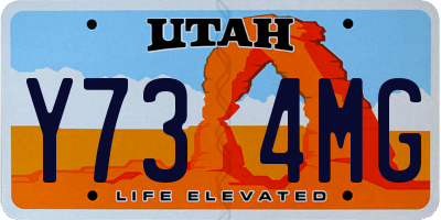 UT license plate Y734MG