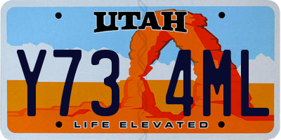 UT license plate Y734ML